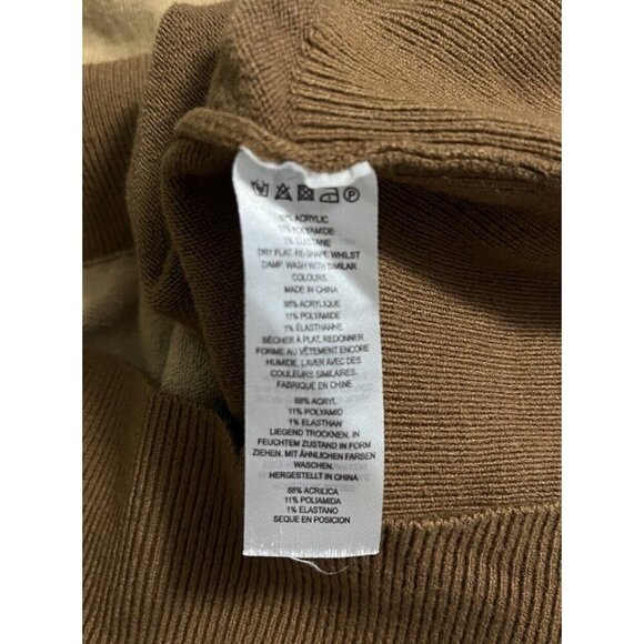 French Connection Sweater Women’s M Long Sleeve Mock Turtleneck Camel‎ 2 … - Picture 9 of 10